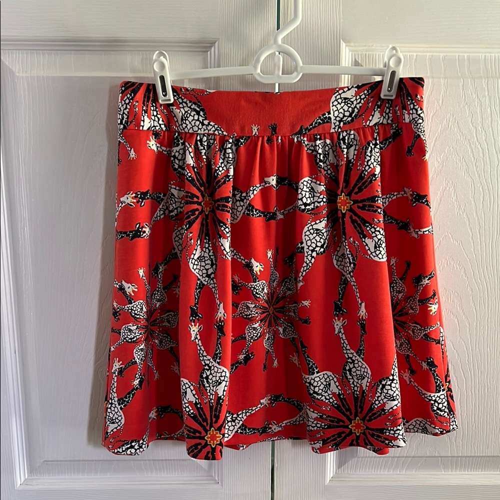 Crown & Ivy Orange Giraffe Print Skirt
